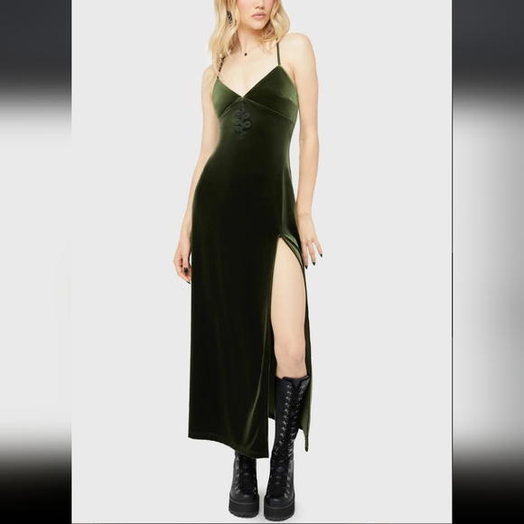 Killstar Olive Green Maxi Dress - Picture 4 of 8